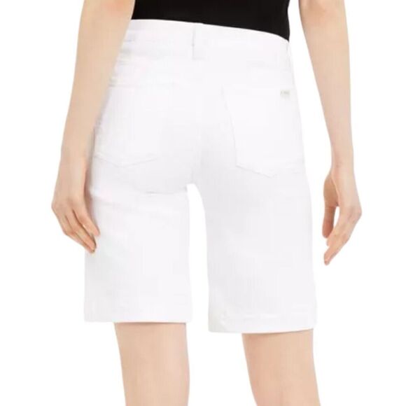 Jen7 by 7 For All Mankind‎ Bermuda Regular Shorts Cuffed Stretch White Sz 14 - Picture 8 of 12
